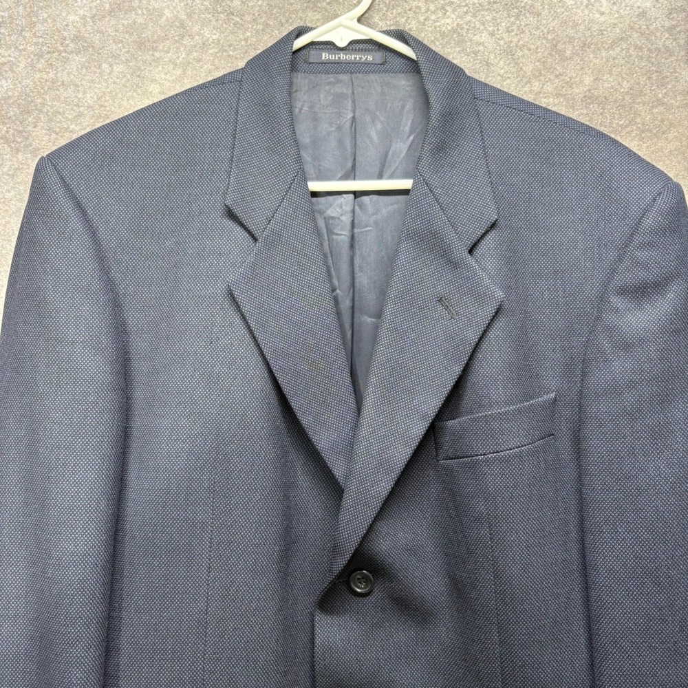 Vintage Burberry Prorsum Navy Blue Birdseye Blazer Suit Jacket Size 40 3 Button - Picture 2 of 15
